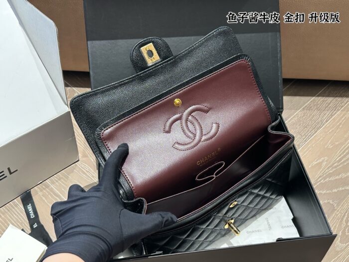 Chanel Cf Series Upgraded Edition Small Grained Calfskin Leather Gold Buckle Bag With Full Packaging - Image 9