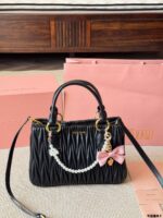 Miu Miu Pendant Pleated Bowling Bag Handheld Versatile, Stylish And Photogenic