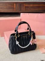 Miu Miu Pendant Pleated Bowling Bag Handheld Versatile, Stylish And Photogenic - Image 8