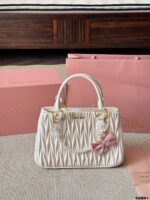 Miu Miu Pendant Pleated Bowling Bag Handheld Versatile, Stylish And Photogenic - Image 11