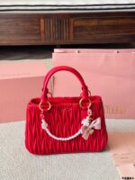 Miu Miu Pendant Pleated Bowling Bag Handheld Versatile, Stylish And Photogenic - Image 14