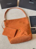 Saint Laurent Niki Series Suede Bucket Bag Retro Texture, Mediterranean Vibe