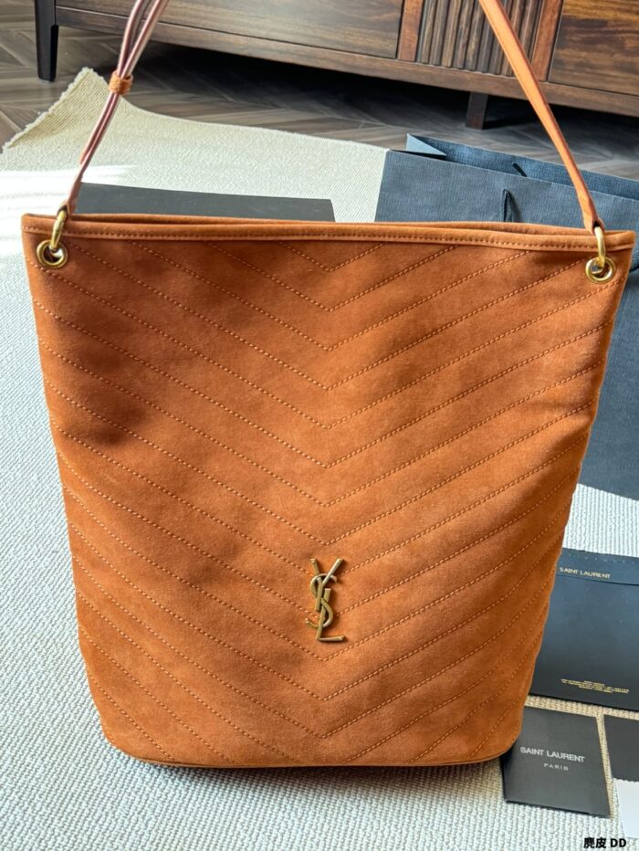 Saint Laurent Niki Series Suede Bucket Bag Retro Texture, Mediterranean Vibe - Image 3