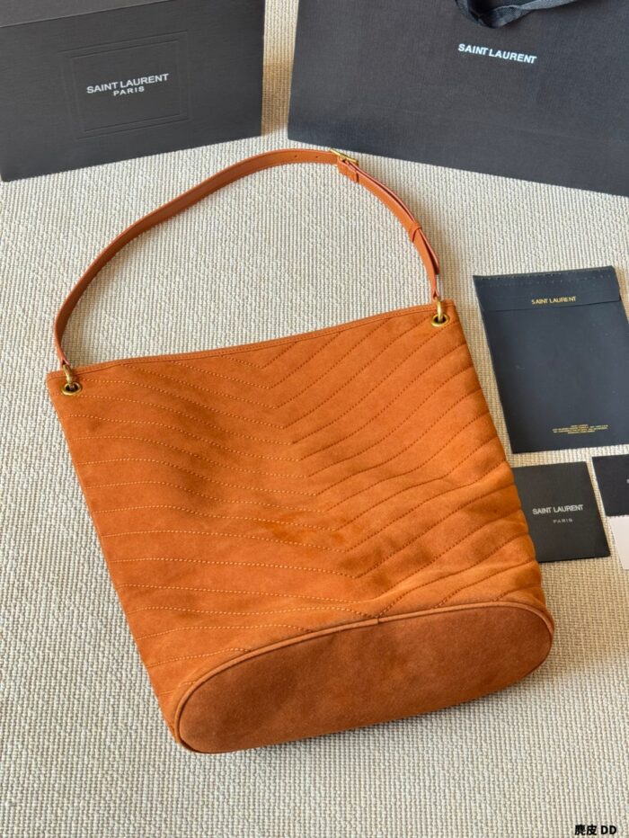 Saint Laurent Niki Series Suede Bucket Bag Retro Texture, Mediterranean Vibe - Image 4