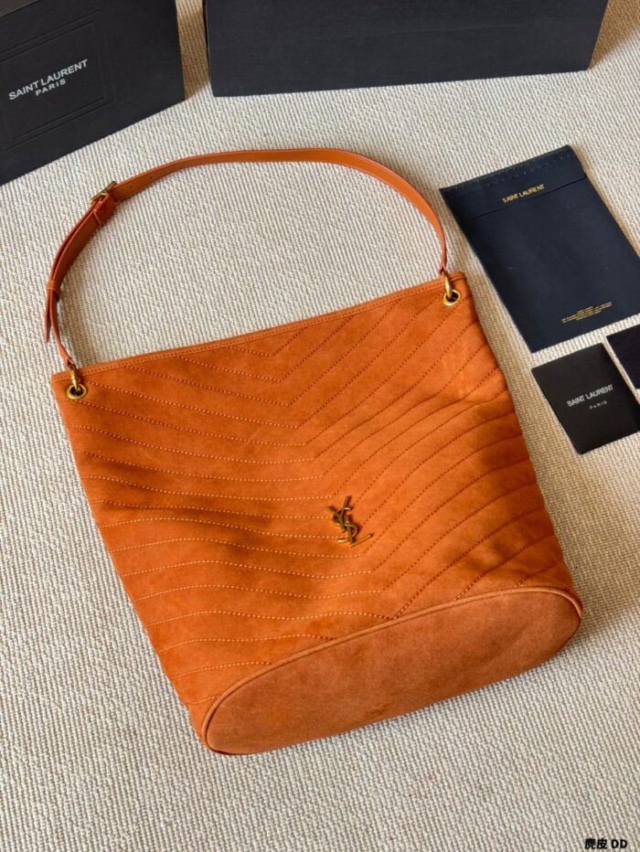 Saint Laurent Niki Series Suede Bucket Bag Retro Texture, Mediterranean Vibe - Image 8