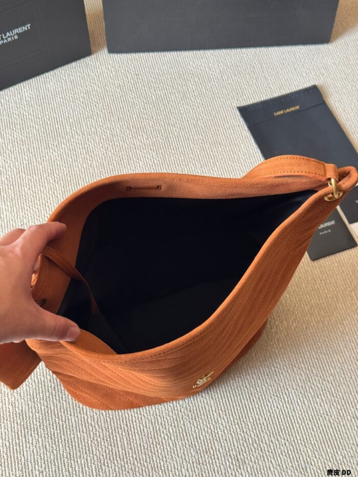 Saint Laurent Niki Series Suede Bucket Bag Retro Texture, Mediterranean Vibe - Image 9
