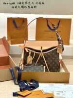 Louis Vuitton Carryall 163 Chip Edition Steel Hardware Shoulder, Underarm, Handheld, Crossbody Convertible Mother-And-Child Bag Full Set Packaging With Ribbon Included