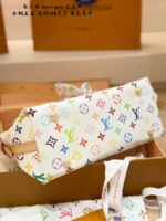 Louis Vuitton White Tri-Colour Carryall Small Size Can Be Worn Crossbody Or Over The Shoulder - Image 7
