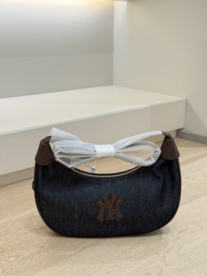 Mlb Crescent Bag Denim Ny Logo Underarm Bag - Image 1