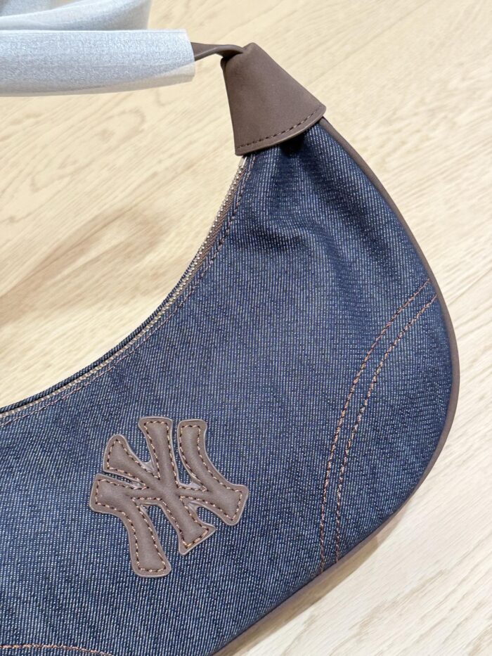 Mlb Crescent Bag Denim Ny Logo Underarm Bag - Image 5