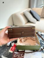 Gucci Gg Supreme Mini Box Bag Double G Monogram Canvas With Leather Trim Detachable Shoulder Strap Same Style As Xiao Zhan'S - Image 5