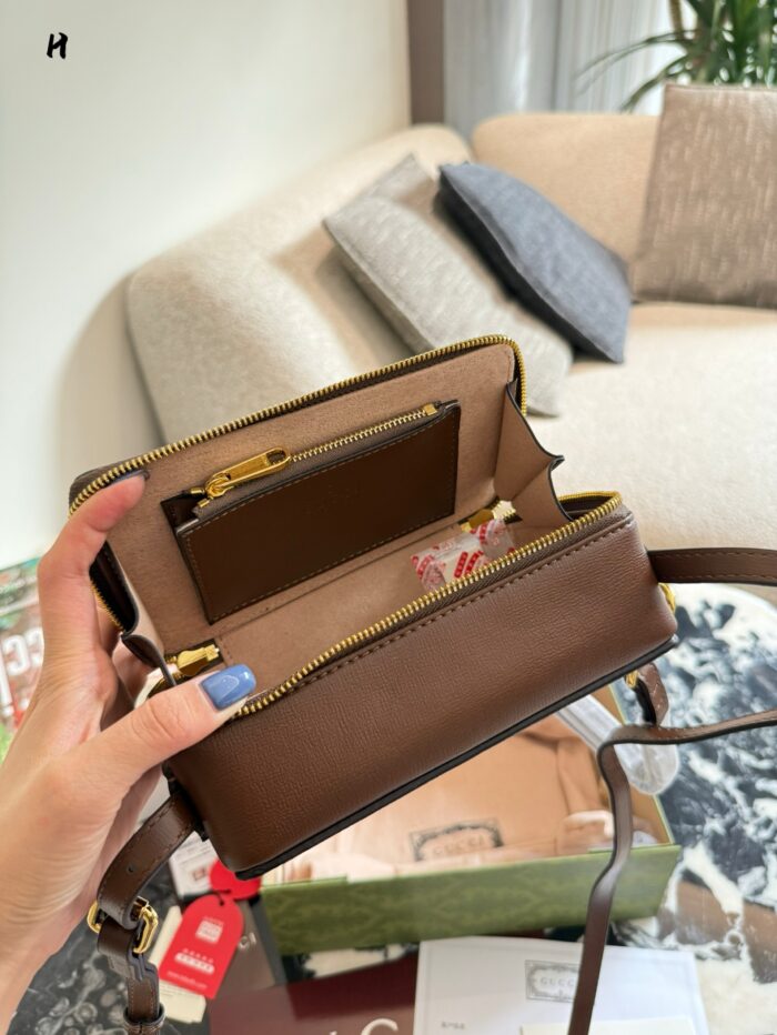 Gucci Gg Supreme Mini Box Bag Double G Monogram Canvas With Leather Trim Detachable Shoulder Strap Same Style As Xiao Zhan'S - Image 8