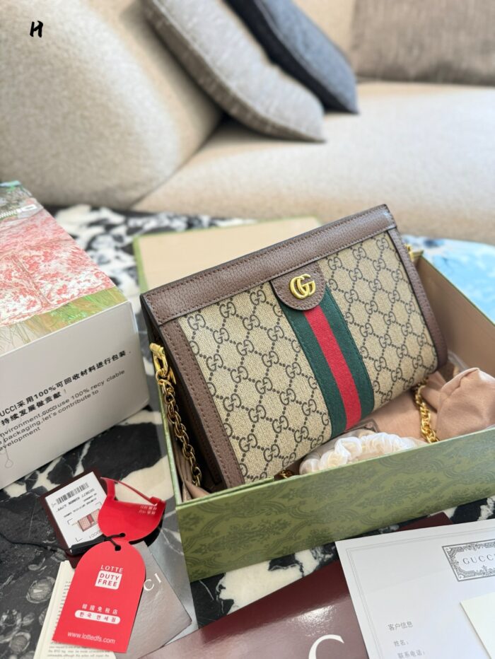 Gucci Horsebit Clip Bag Classic Gg Pattern Design - Image 3