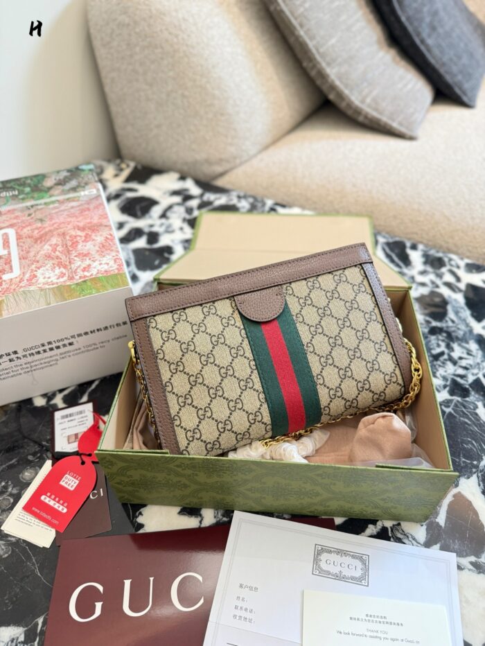 Gucci Horsebit Clip Bag Classic Gg Pattern Design - Image 5