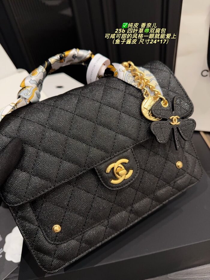 Chanel 25B Four-Leaf Clover Backpack Caviar Leather Versatile For Both Smart And Casual Looks - Image 6