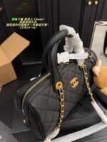 Chanel Bowling Bag: Caviar-Patterned, Puffed Silhouette, Detachable Chain Strap, Versatile Crossbody/Handheld, Generous Capacity - Image 6