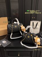 Chanel Bowling Bag: Caviar-Patterned, Puffed Silhouette, Detachable Chain Strap, Versatile Crossbody/Handheld, Generous Capacity - Image 10