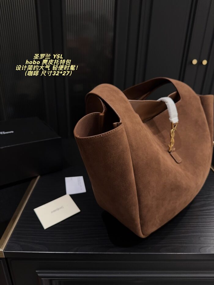Yves Saint Laurent Hobo Suede Tote Bag Minimalist And Sophisticated, Lightweight And Stylish Spacious Capacity, Essential For Daily Commuting - Image 4