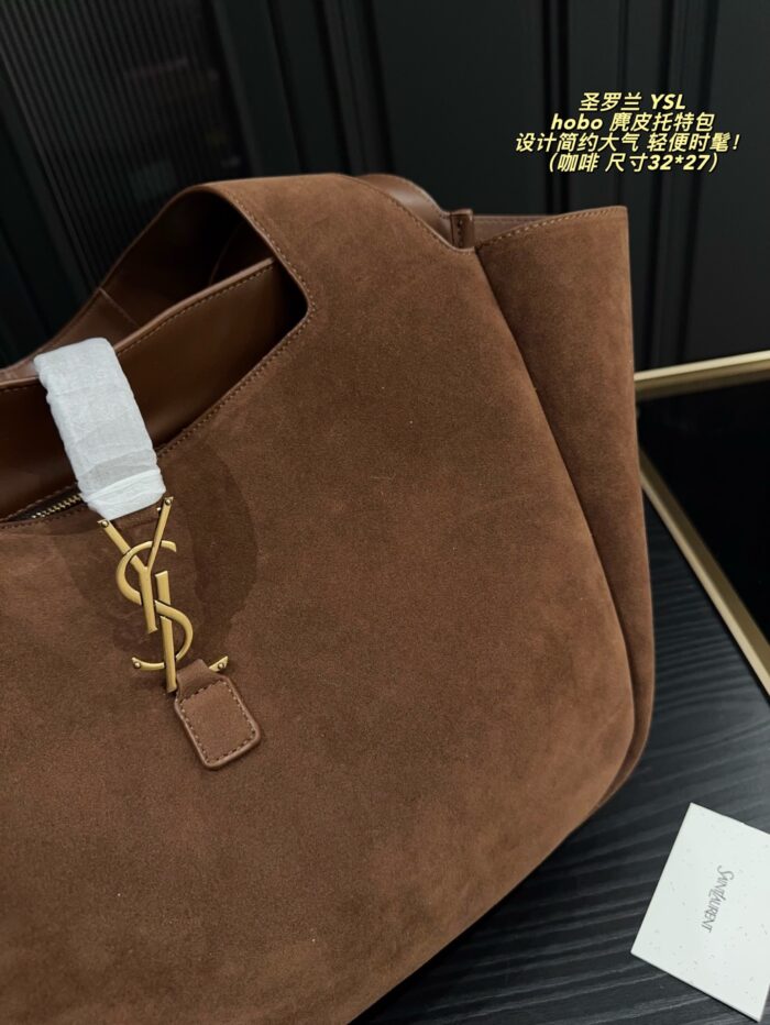 Yves Saint Laurent Hobo Suede Tote Bag Minimalist And Sophisticated, Lightweight And Stylish Spacious Capacity, Essential For Daily Commuting - Image 6