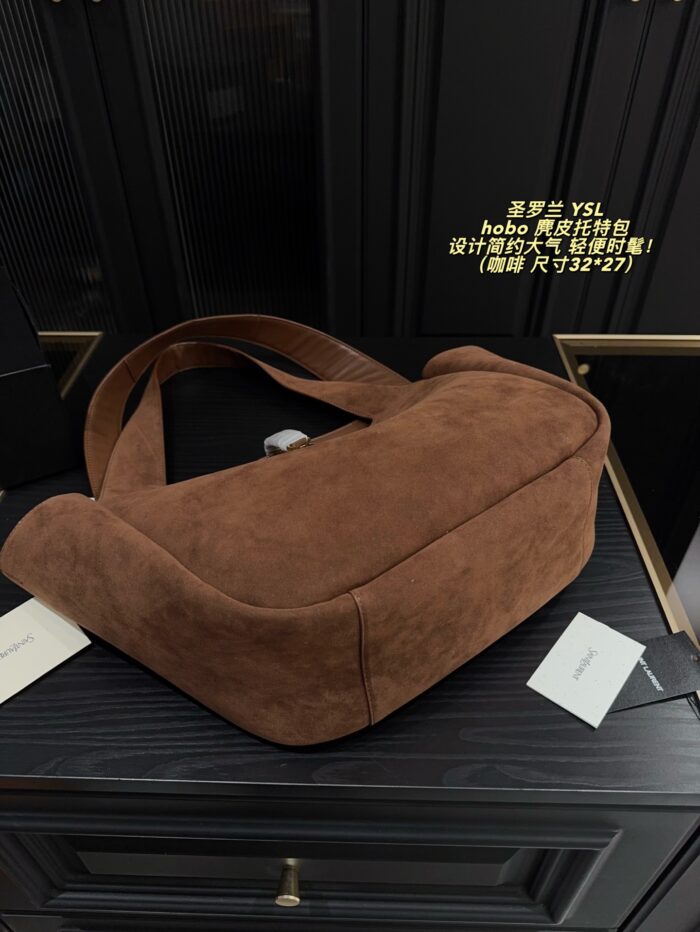 Yves Saint Laurent Hobo Suede Tote Bag Minimalist And Sophisticated, Lightweight And Stylish Spacious Capacity, Essential For Daily Commuting - Image 7