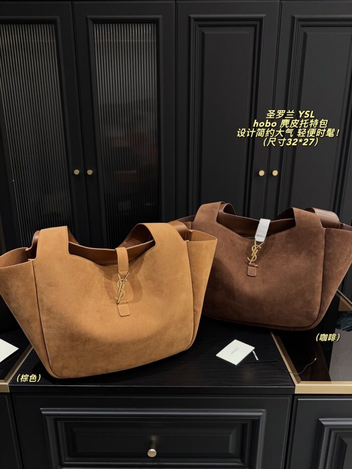 Yves Saint Laurent Hobo Suede Tote Bag Minimalist And Sophisticated, Lightweight And Stylish Spacious Capacity, Essential For Daily Commuting - Image 10