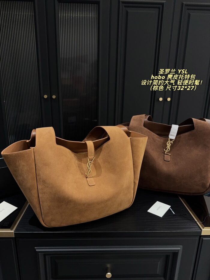 Yves Saint Laurent Hobo Suede Tote Bag Minimalist And Sophisticated, Lightweight And Stylish Spacious Capacity, Essential For Daily Commuting - Image 11