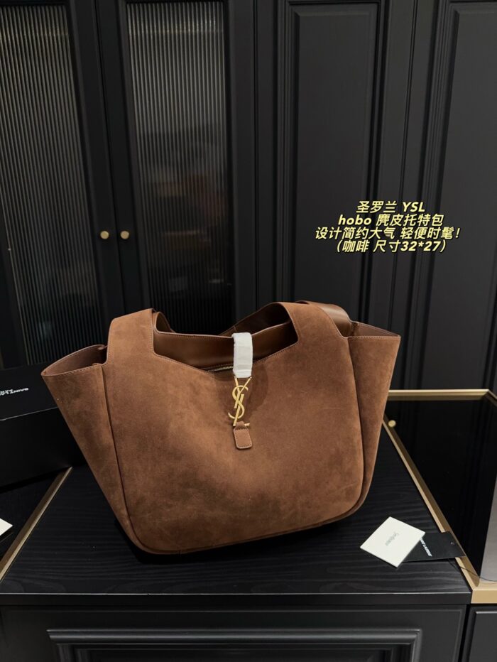 Yves Saint Laurent Hobo Suede Tote Bag Minimalist And Sophisticated, Lightweight And Stylish Spacious Capacity, Essential For Daily Commuting - Image 12