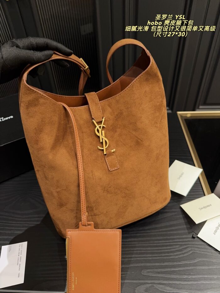 Yves Saint Laurent Suede Hobo Underarm Bag: Refined, Sophisticated, Vintage-Inspired, Lightweight. - Image 5