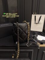 Chanel 24C 19 Series Black Backpack - Lambskin Diamond Quilting, Chain Straps, Generous Capacity - Image 2