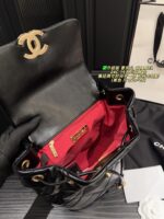 Chanel 24C 19 Series Black Backpack - Lambskin Diamond Quilting, Chain Straps, Generous Capacity - Image 9