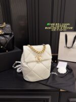 Chanel 24C 19 Series Black Backpack - Lambskin Diamond Quilting, Chain Straps, Generous Capacity - Image 11