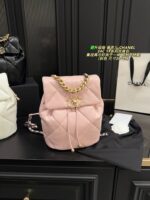 Chanel 24C 19 Series Black Backpack - Lambskin Diamond Quilting, Chain Straps, Generous Capacity - Image 12