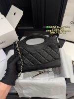 Chanel 31 Nano Handbag Classic Vintage Charm, Adorable Design Black And Gold Colourway Can Be Carried By Hand Or Worn Crossbody - Image 3