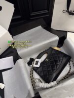 Chanel 31 Nano Handbag Classic Vintage Charm, Adorable Design Black And Gold Colourway Can Be Carried By Hand Or Worn Crossbody - Image 6