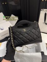 Chanel 31 Nano Handbag Classic Vintage Charm, Adorable Design Black And Gold Colourway Can Be Carried By Hand Or Worn Crossbody - Image 10
