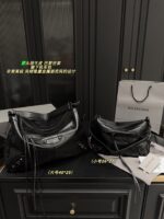 Balenciaga Underarm Motorcycle Bag Heavy Metal Punk Style Full Grain Leather Adjustable Shoulder Strap Suitable For Daily Use