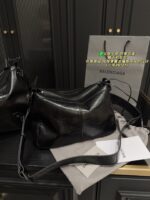 Balenciaga Underarm Motorcycle Bag Heavy Metal Punk Style Full Grain Leather Adjustable Shoulder Strap Suitable For Daily Use - Image 5