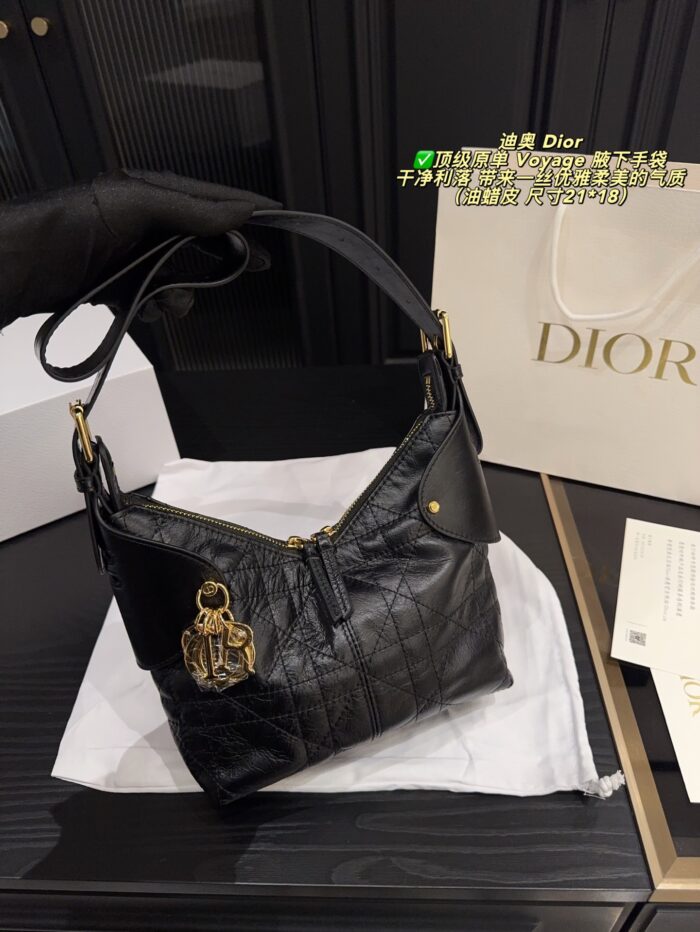 Dior Voyage Underarm Handbag Elegant, Soft, Effortlessly Chic - Image 8