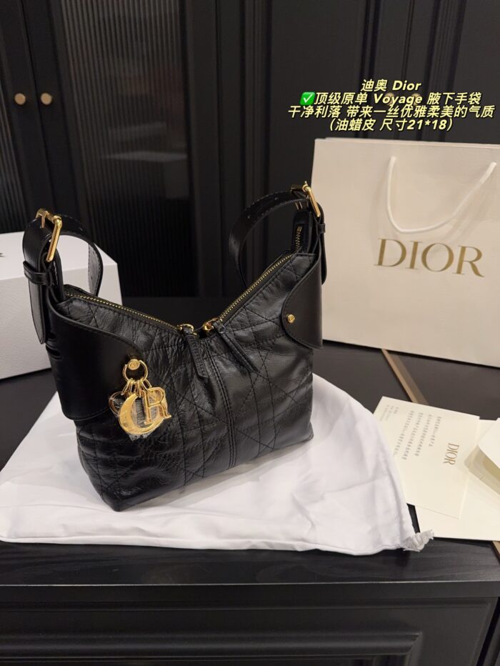 Dior Voyage Underarm Handbag Elegant, Soft, Effortlessly Chic - Image 11