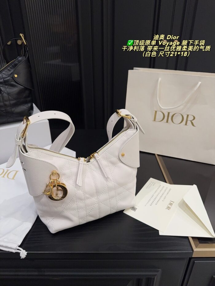 Dior Voyage Underarm Handbag Elegant, Soft, Effortlessly Chic - Image 12
