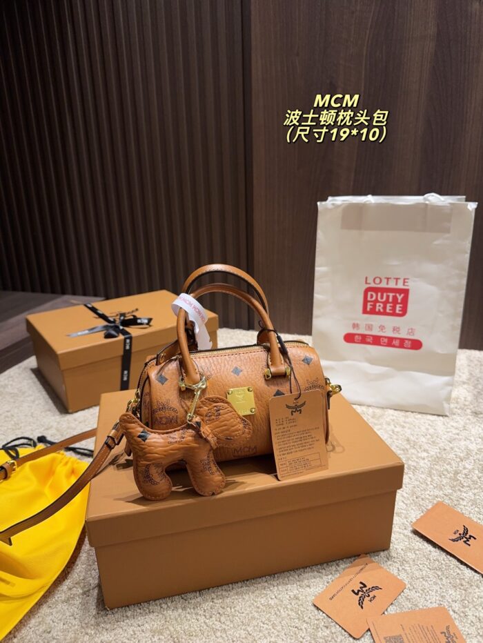 Mcm Boston Pillow Bag (With Charm) Clean, Casual, Comfortable, Vibrant - Image 1