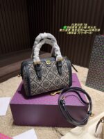 Tory Burch Boston Pillow Bag Vintage Floral Pattern Navy Blue Logo Wide Shoulder Strap Handheld Or Crossbody Generous Capacity - Image 2