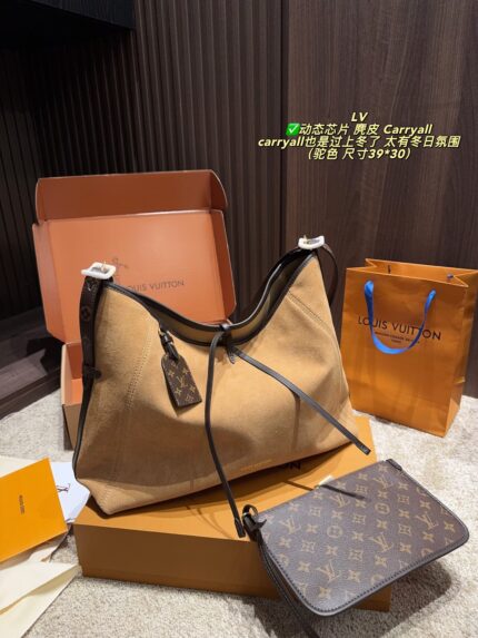 Louis Vuitton Suede Carryall Dynamic Chip Full Packaging Winter Vibes
