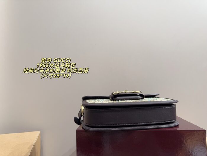 Gucci 1955 Crystal-Studded Saddle Bag Timeless Versatility Stylish And Edgy When Worn - Image 6