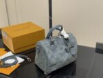 Louis Vuitton Keepall 30 Denim Blue Pillow Bag