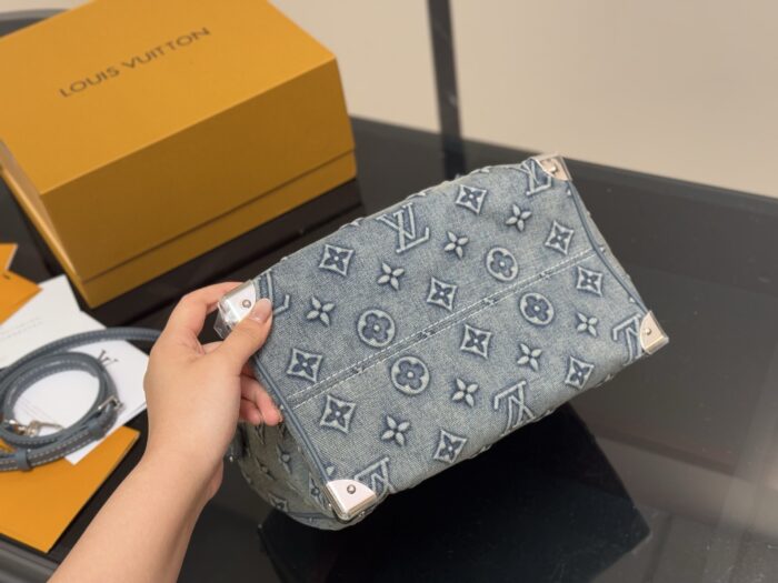 Louis Vuitton Keepall 30 Denim Blue Pillow Bag - Image 9