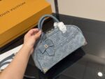Louis Vuitton Keepall Denim Blue Pillow Bag With Riveted Bow Design - Image 2