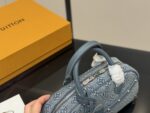Louis Vuitton Keepall Denim Blue Pillow Bag With Riveted Bow Design - Image 3