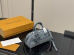 Louis Vuitton Keepall Denim Blue Pillow Bag With Riveted Bow Design - Image 5