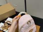 Louis Vuitton Denim Mini Backpack Pink Versatile Carry Option Adorable And Practical Little Bag - Image 3